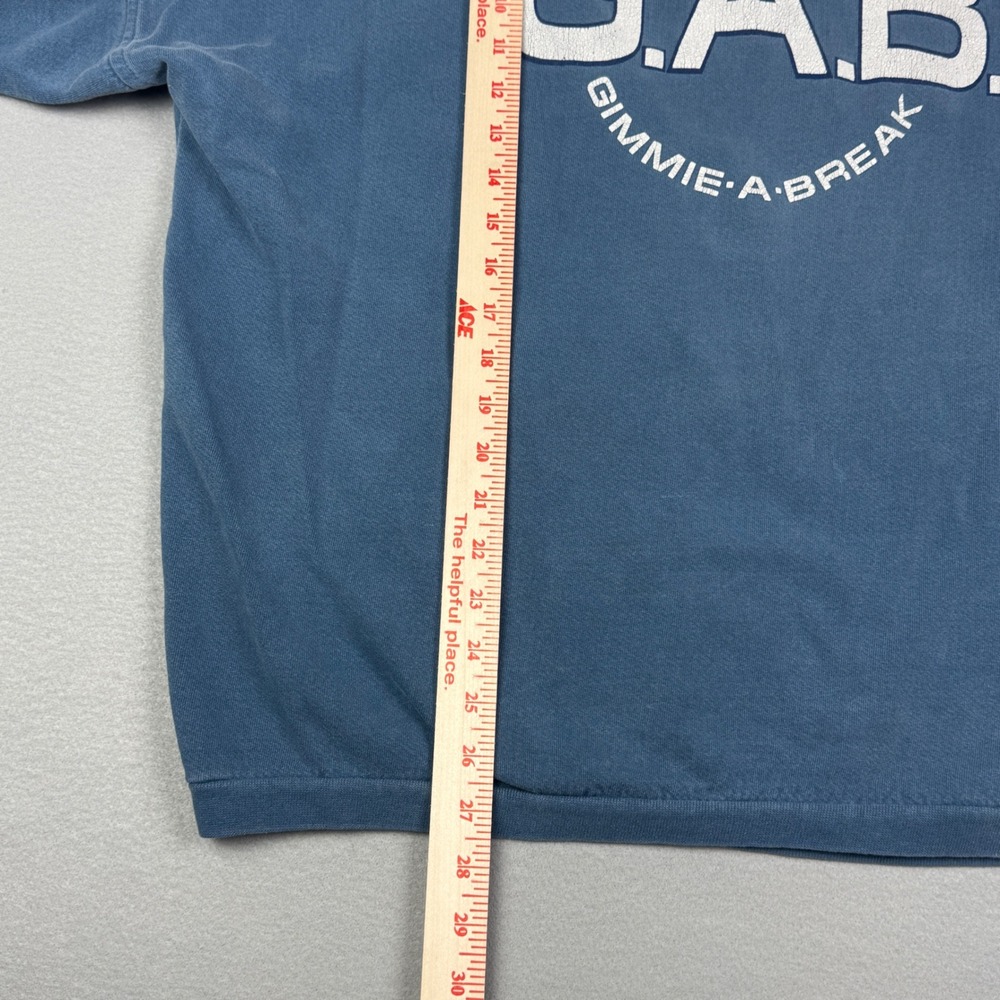 VTG Gimmie International GAB Gimmie A Break Large Sweatshirt Blue Made in USA - Picture 6 of 8